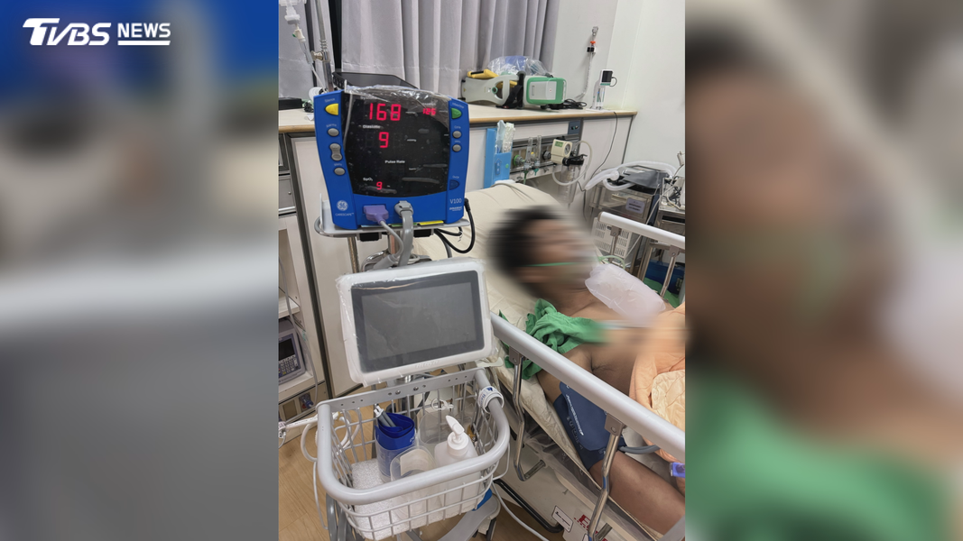抵達醫院後,男子脈搏一度飆高至168,情況相當危急。(圖/TVBS)