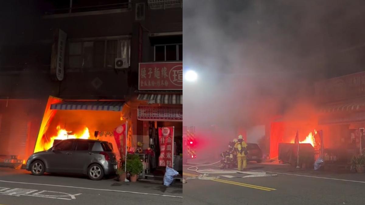 高雄三民區騎樓惡火!麻糬攤猛竄橘紅烈焰