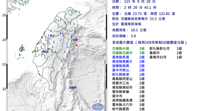 花蓮凌晨規模5地震!專家曝驚人數據 「同區」曾發生8.2強震
