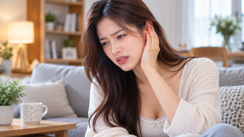 醫師劉博仁提醒,若突然出現耳鳴且僅發生在單側,同時伴隨聽力明顯下降,恐為突發性感音神經性聽損。(圖/AI 生成)