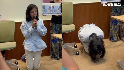 張淑娟崩潰下跪磕頭!不滿晶華案輕判周玉蔻 淚揭:自甩巴掌百下