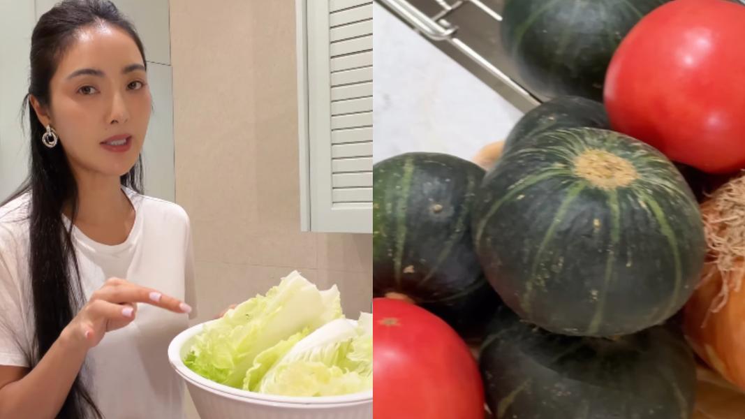 吳速玲減脂蔬菜湯食材包括南瓜、馬鈴薯、番茄及白菜等。(圖/翻攝自IG@5400wu)