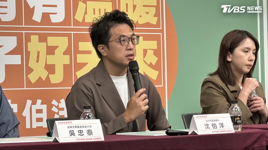 沈伯洋表示,免費營養午餐應該有家長自費的彈性。(圖/潘袁詩羽攝)