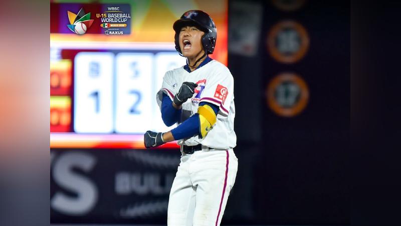 U15世界盃棒球賽超級循環賽開打,台灣以10比0擊敗墨西哥隊。(圖/翻攝自臉書@WBSC)