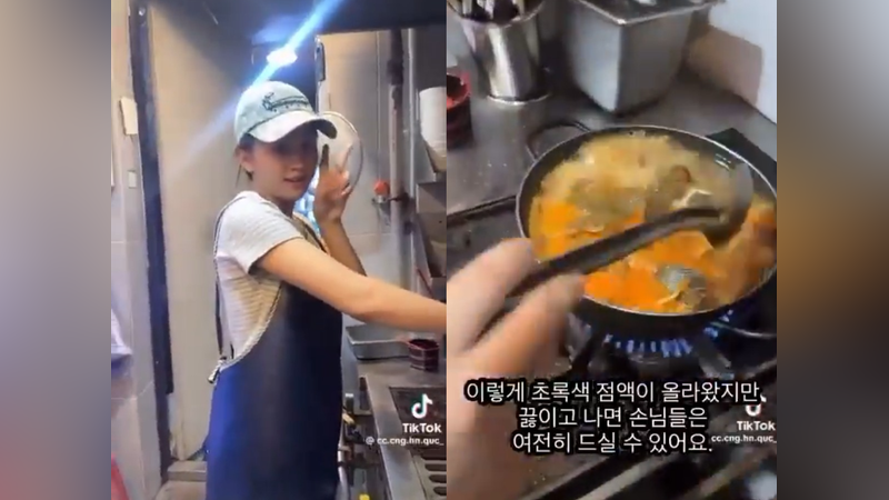 南韓一間餐廳驚爆嚴重食安事件,越南員工竟將放置過久且發霉腐臭的死魚下鍋烹煮辣魚湯,甚至拍片嘲笑顧客,影片曝光後引發南韓全民公憤。(圖/翻攝自X@Areallequal)