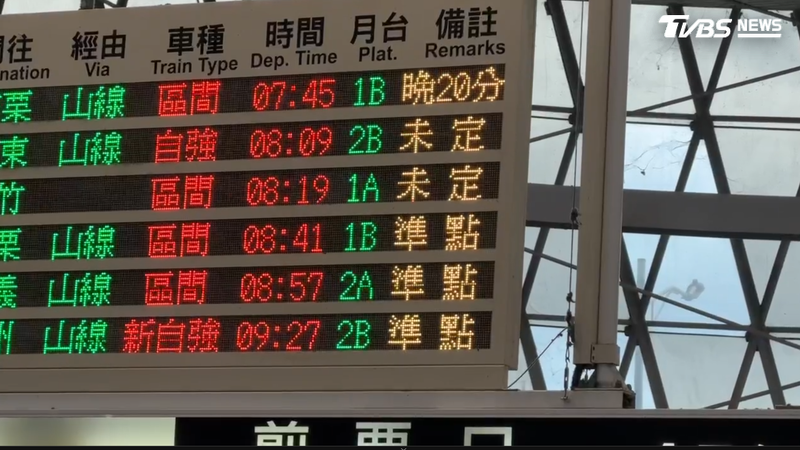 台鐵今(6)日上午通勤尖峰傳出列車故障。(圖/TVBS)