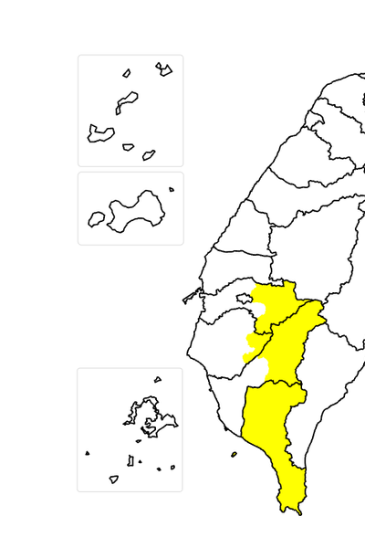 天氣/4縣市大雨特報、雨勢持續入夜 嘉南高山區注意落石坍方