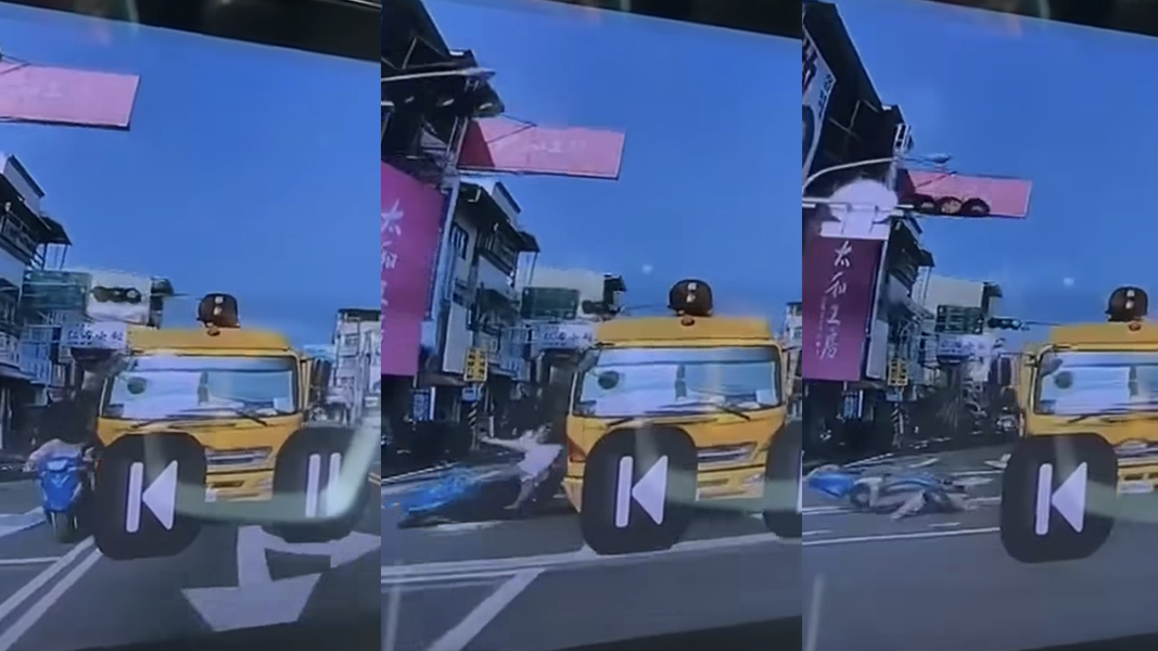 行車記錄器拍下驚悚碰撞瞬間。(圖/翻攝自屏東小鎮資訊)