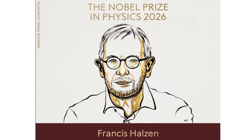 比利時出生的物理學家哈爾岑(Francis Halzen)獲獎。(圖/The Nobel Prize)