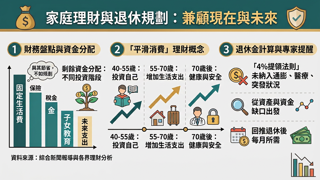 退休要存多少別只套公式 通膨與意外風險也要算(圖/AI 生成)