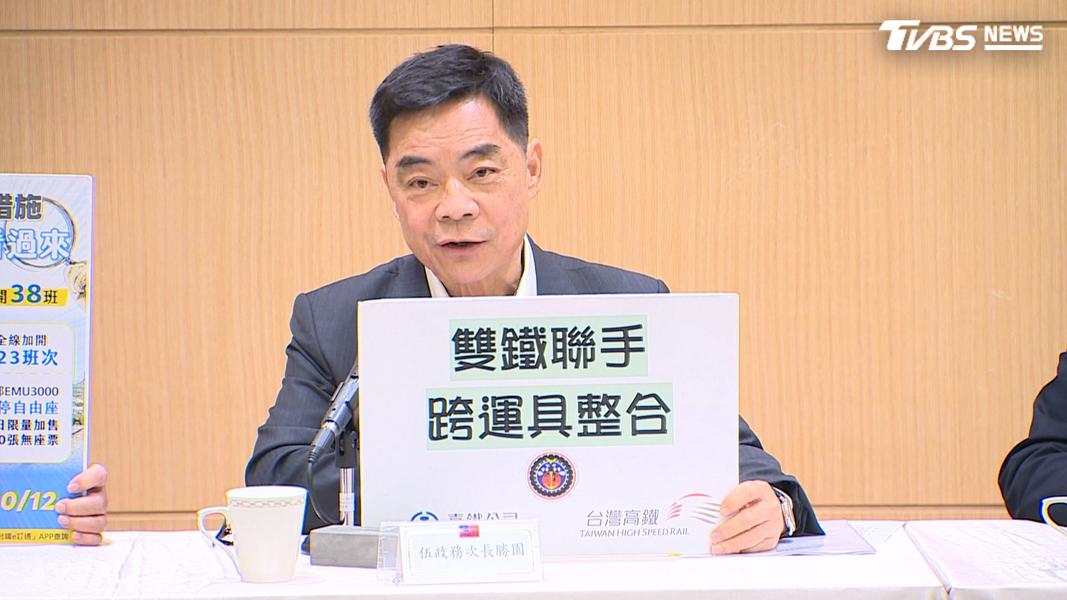 為了優化國慶連假的乘客疏運,由交通部主導,要求了台鐵及高鐵的高層一起開記者會,除了加開班次,還讓雙鐵的運能互補。(圖/TVBS)