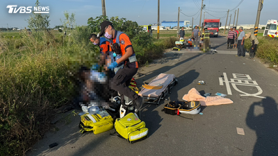 快訊/台南夫妻雙載上班!遭特斯拉撞噴「1死1傷」天人永隔