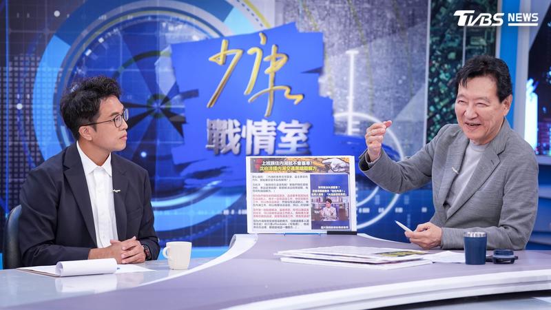 民進黨台北市長參選人沈伯洋登上TVBS 56頻道政論節目《少康戰情室》,創下 2.11 的亮眼收視表現。(圖/華子琛攝)