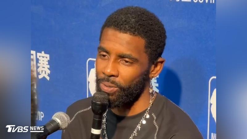 NBA獨行俠球星Kyrie Irving,談及自己的傷情,表示自己狀態很好。(圖/張良瑜攝)