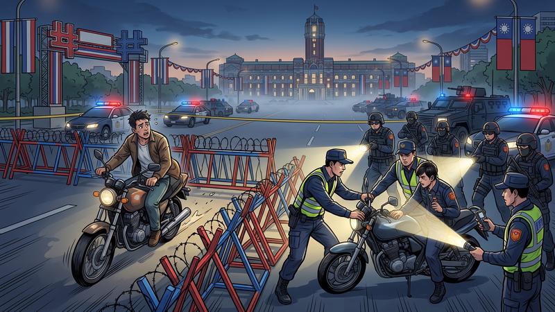 男子喝酒還騎車闖國慶維安區。(示意圖/AI 生成)