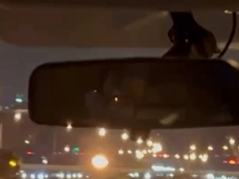 女控機場接送司機疑睡著,險車禍。(圖/民眾提供)
