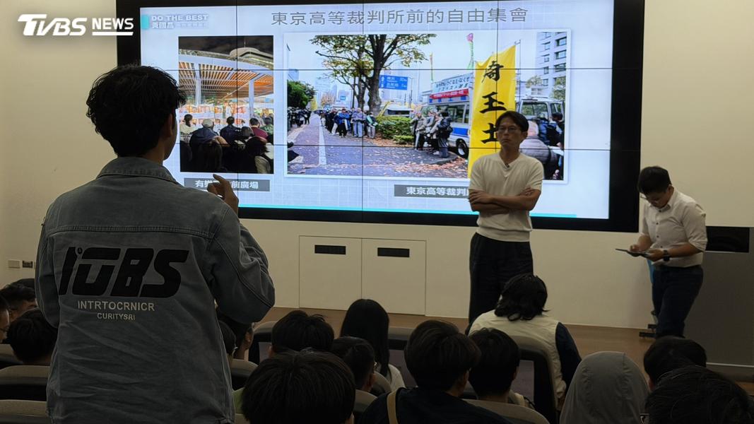 金大學生現場向黃國昌就公共參與議題提問。(圖/TVBS)