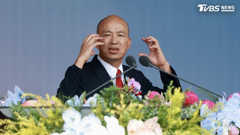 立法院長韓國瑜在國慶大會致詞憂心喊「有人想把台灣變美國51州、日本第五大島、中國第31省」。(圖/華子琛攝)