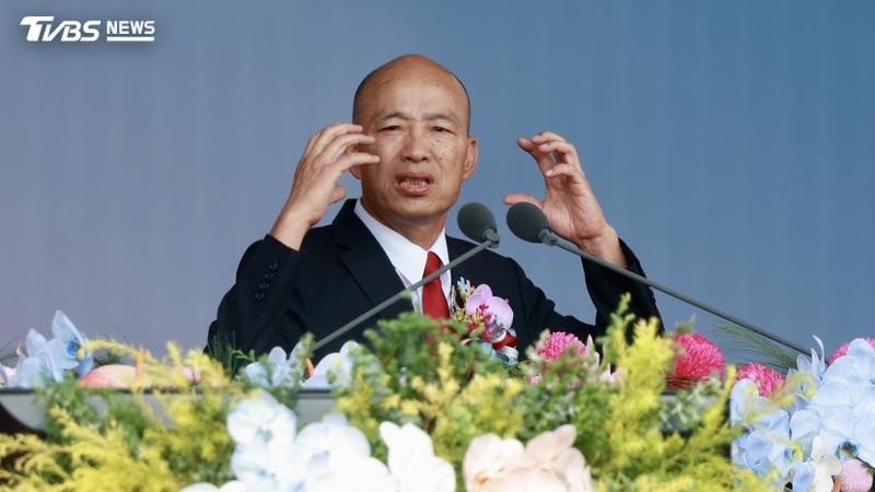 立法院長韓國瑜國慶今日致詞時脫稿怒轟執政黨。(圖/華子琛攝)