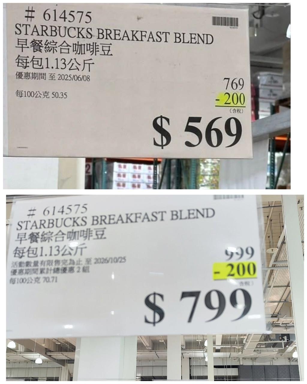 好市多咖啡豆漲幅掀起關注。（圖／翻攝自臉書社團Costco好市多 商品經驗老實說）