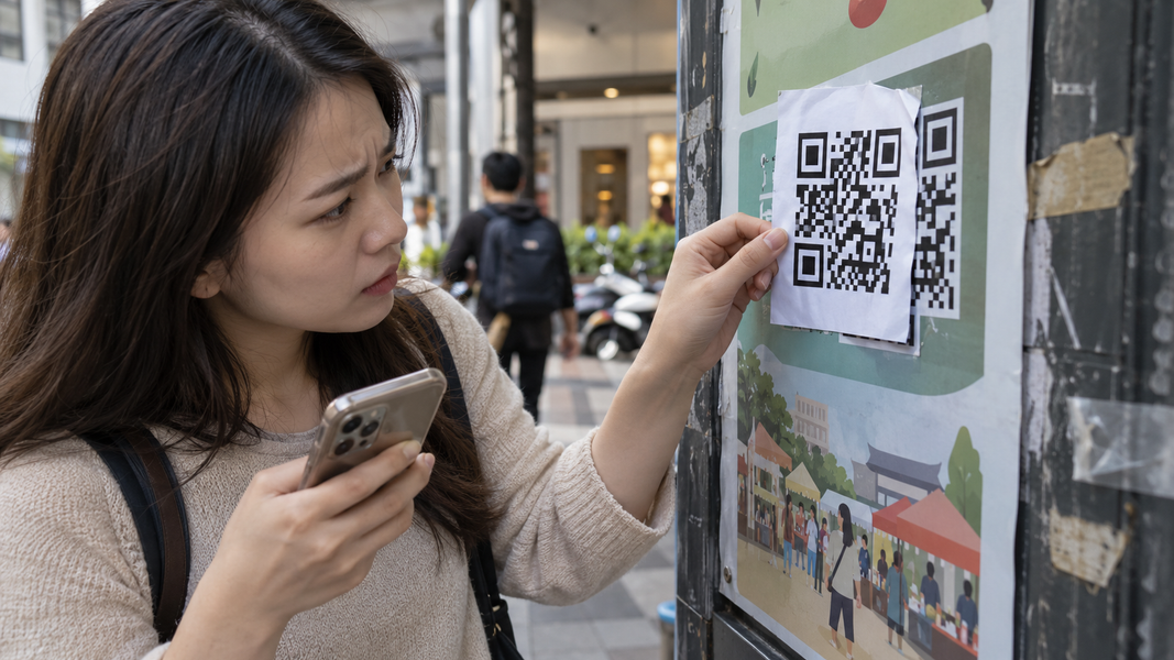假海報、假繳費、假點餐,QR Code詐騙滲入生活場景。(圖/AI 生成)