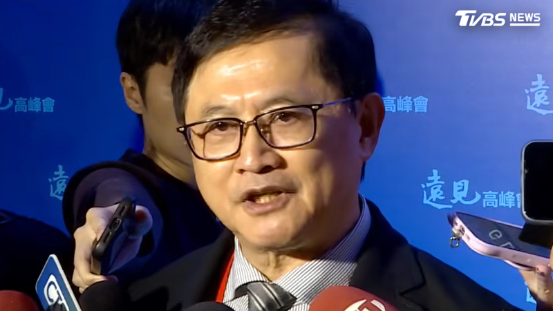和碩董事長童子賢表態反對松山機場遷建。(圖/TVBS)