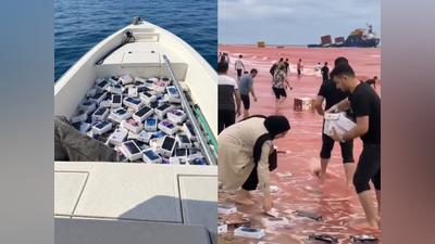貨輪遭擊沉「海面漂滿iPhone」?傳伊朗漁民瘋撈 畫面遭疑AI造假