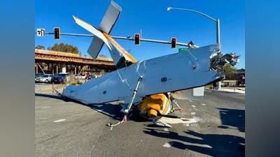 加州聖荷西連兩日墜機!小飛機迫降公路「摔成L型」機頭貼地毀損