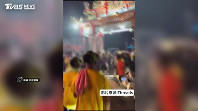豐原宮廟遶境爆衝突!橘衣男持法器長劍叫囂 4人強制架離