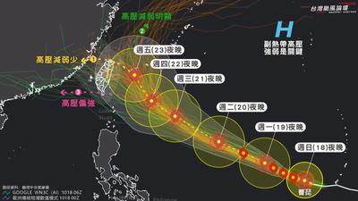 天氣/薔琵侵台確認!「風雨最劇」時刻曝 恐颱風假接連假放4天