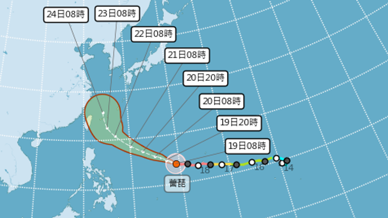 薔琵颱風暴風圈不排除擦邊新北市及宜蘭縣。(圖/氣象署)