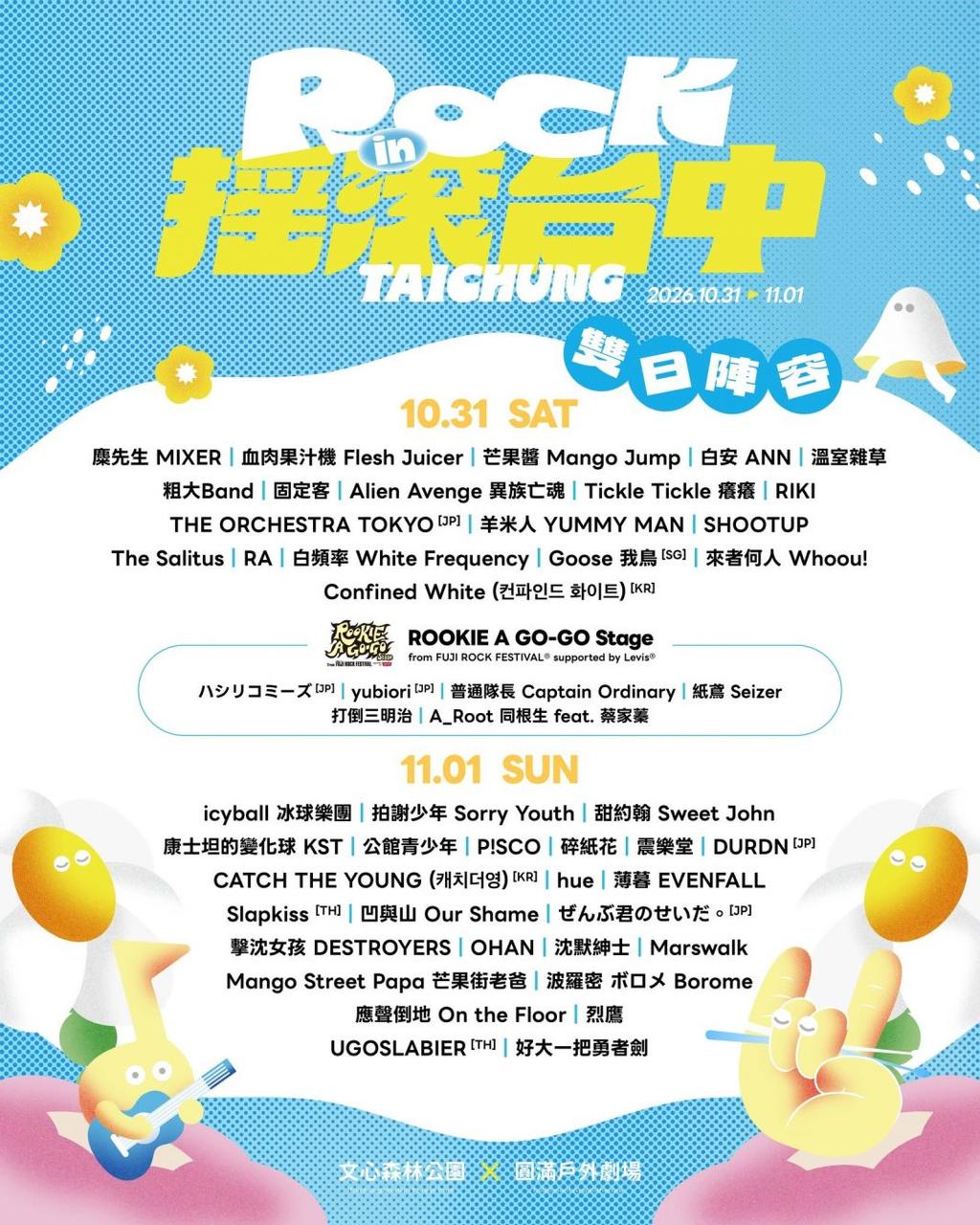 ▲2026搖滾台中雙日豪華陣容,邀請全台樂迷一同朝聖。(圖/台中市政府)
