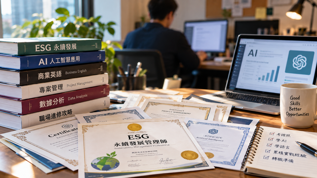 自我增值不是蒐集證書,職場下一關比的是解題能力。(圖/AI 生成)