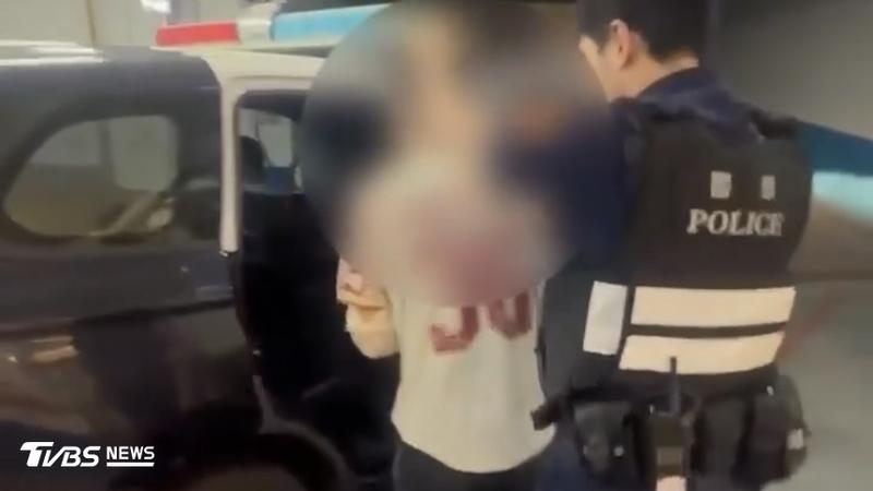 男子落網畫面。(圖/TVBS)