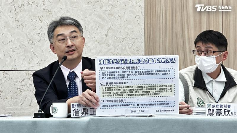 台大醫院北護分院院長詹鼎正分享一名個案,表示近八旬阿嬤赴泰期間染流感住加護病房一個多月,花了六十幾萬才康復出院返台。(圖/陳詩璧攝)