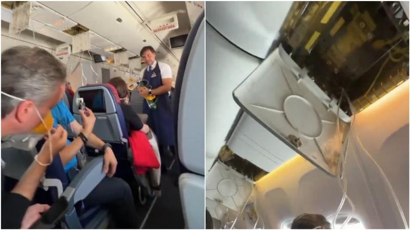 南美航空1架波音767客機在飛行中驟降,導致氧氣面罩彈出。(圖/翻攝自X@fl360aero)