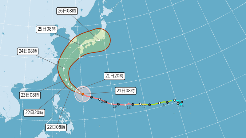 薔琵颱風達巔峰。(圖/氣象署)
