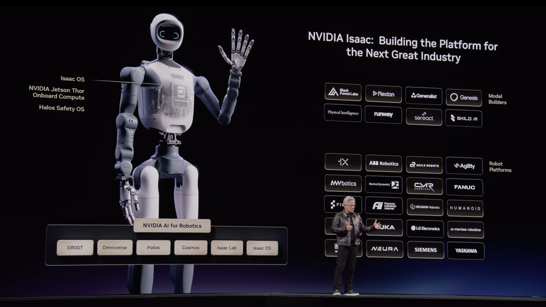 預計2027年初推出「Agile ONE SN」人形機器人(圖/翻攝自YouTube@NVIDIA)
