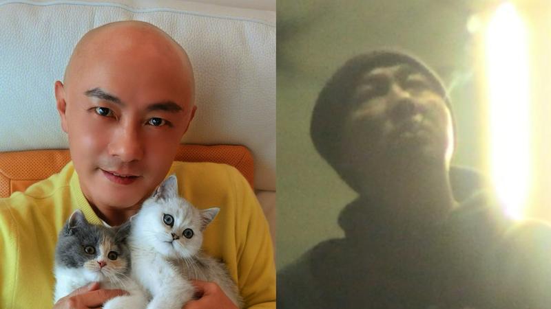 張衛健與妻子張茜外出用餐時先後將未熄滅的菸蒂丟進花盆。(圖/翻攝自微博)