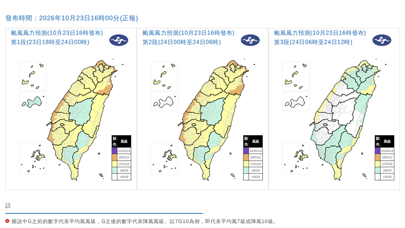 氣象署下午公布最新風雨預測。(圖/翻攝氣象署官網)