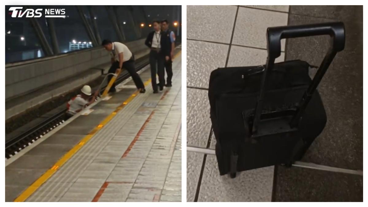 薔琵颱風狂吹!台中高鐵站行李箱落軌 列車急停延誤10分鐘