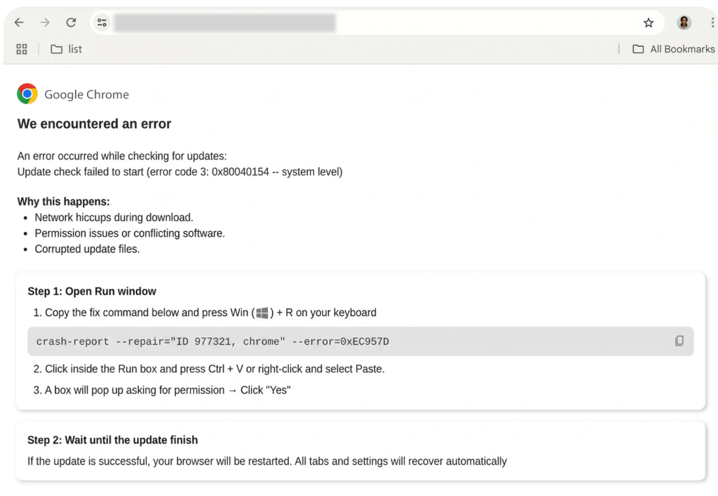 Chrome加強防範名為「ClickFix」的網路攻擊手法(圖/翻攝自Google Security)