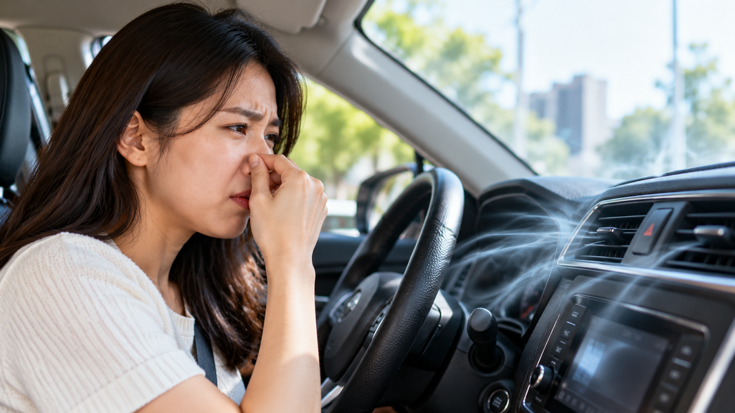 冷氣吹出濕抹布味、化學味?車內4種氣味可能藏故障。(圖/AI 生成)