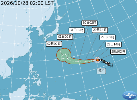 煙花颱風路徑-颱風動態-颱風路徑-颱風台灣