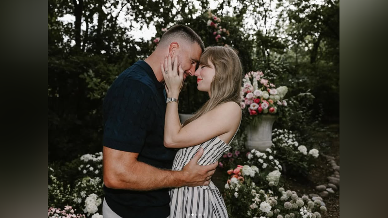 傳出泰勒絲(Taylor Swift)與凱爾西(Travis Kelce)的婚禮裝飾品被要求全部銷毀。(圖/翻攝自Instagram@taylorswift)