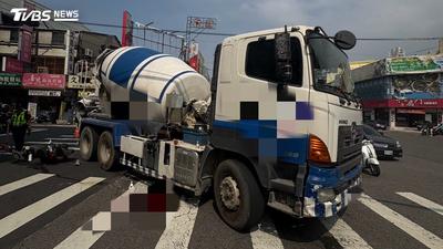 有片/水泥車右轉撞雙載機車!後座乘客遭輾亡 夫妻天人永隔