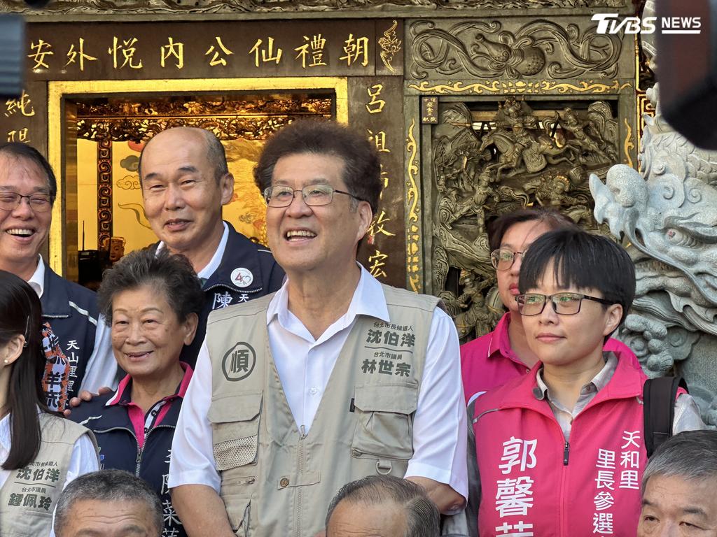 林世宗在涉賄交保後,出席天母三玉宮活動。(圖/潘袁詩羽攝)
