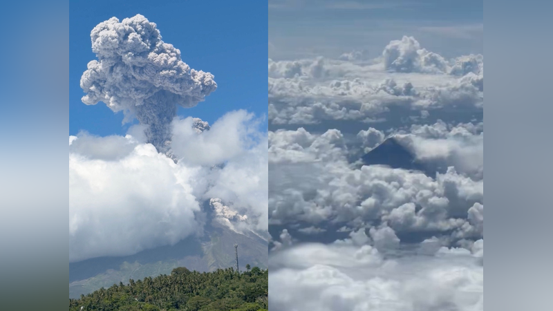 菲國馬榮火山噴發!灰柱直衝3000公尺高空 半徑6公里急撤