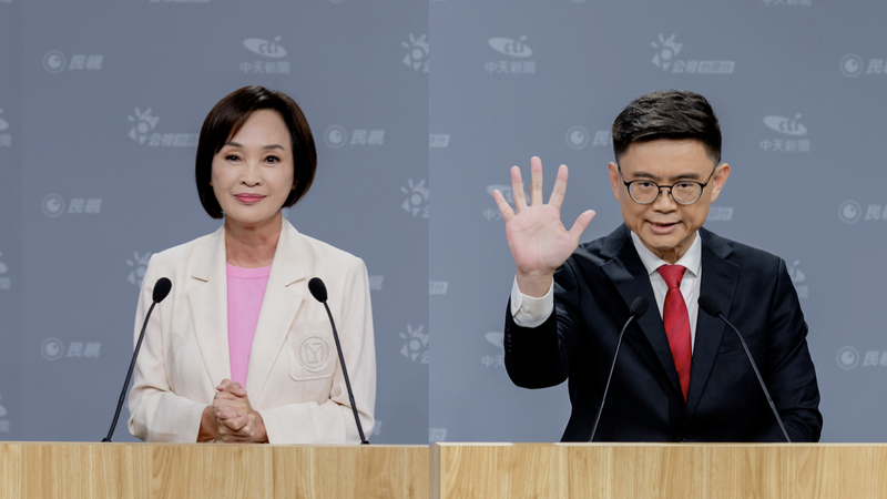 柯志恩與賴瑞隆交鋒火藥味濃厚。(圖/民視、中天新聞、公視台語台提供)