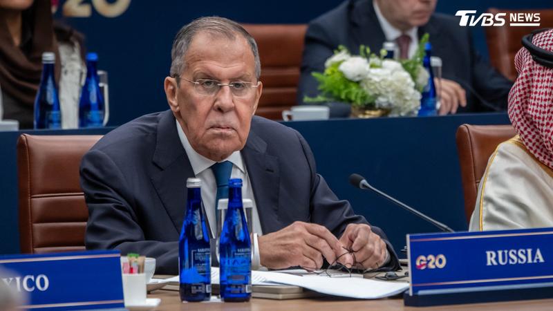 俄羅斯外長拉夫羅夫(Sergei Lavrov)出席G20外長會議。(圖/達志影像美聯社)